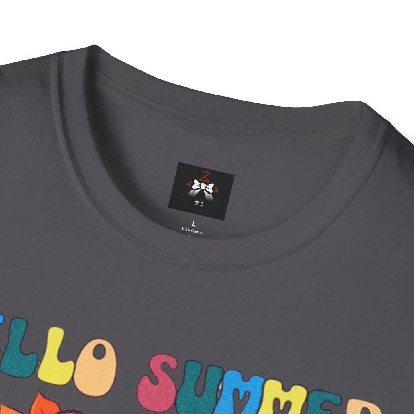 Hello Summer Break Tropical T-Shirt | Unisex Softstyle Tee for Summer Vibes