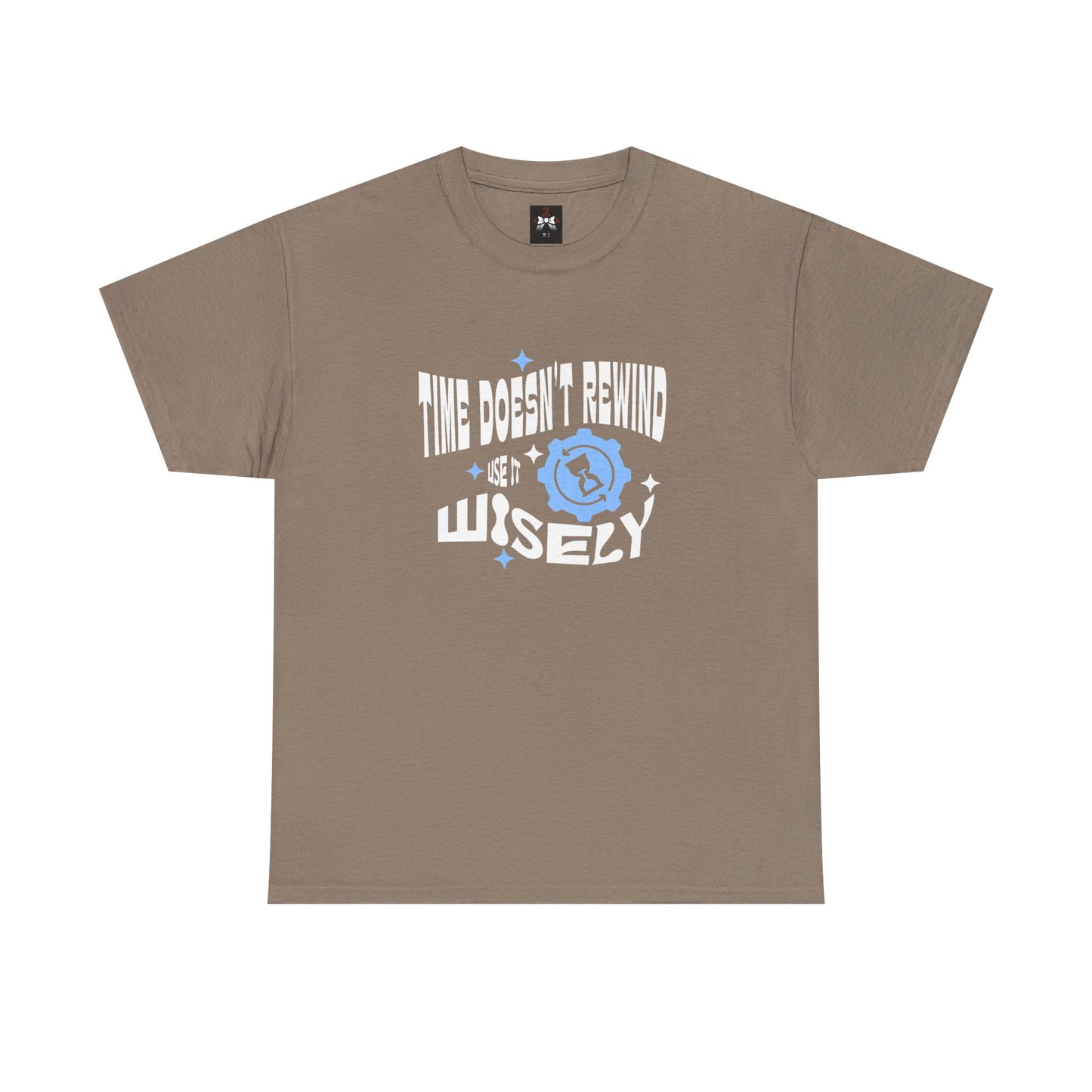 Inspirational Unisex Heavy Cotton Tee - 'Time Doesn't Rewind, Use It Wisely'