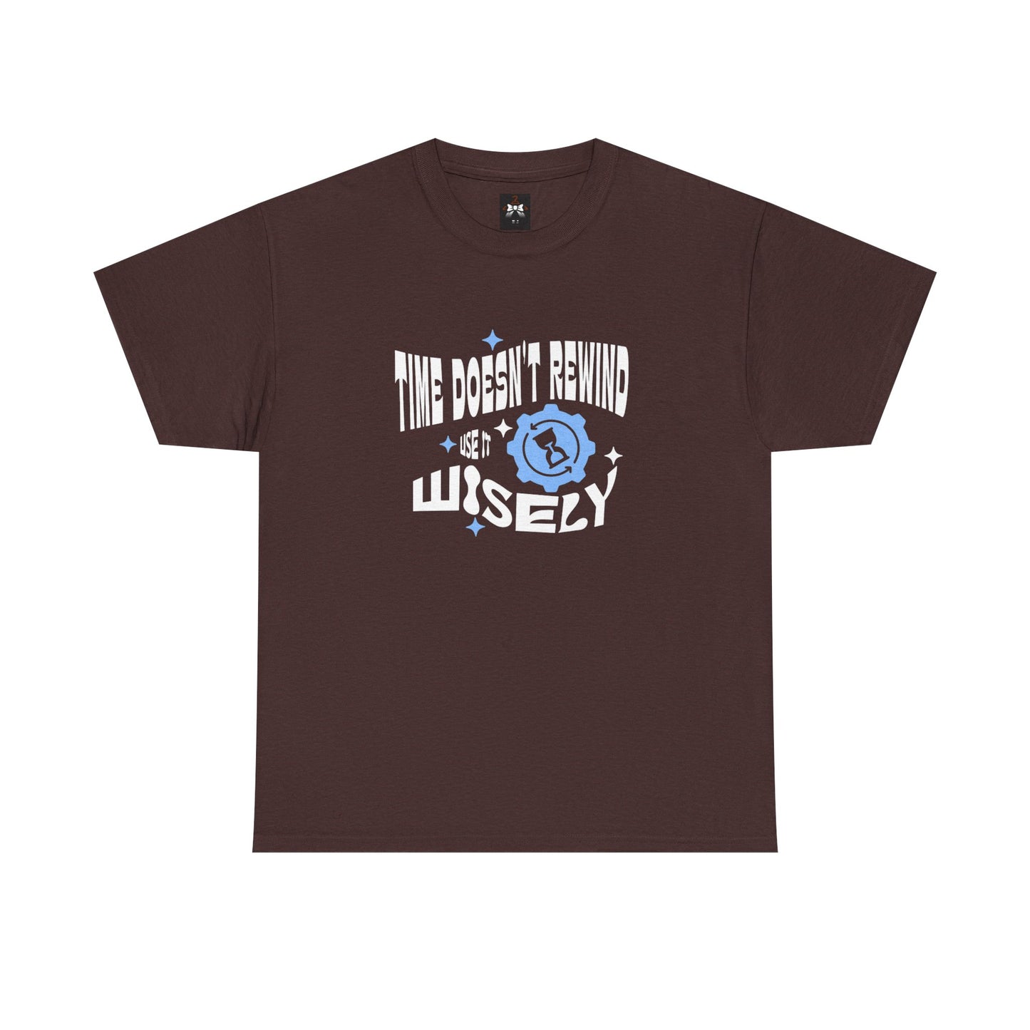 Inspirational Unisex Heavy Cotton Tee - 'Time Doesn't Rewind, Use It Wisely'
