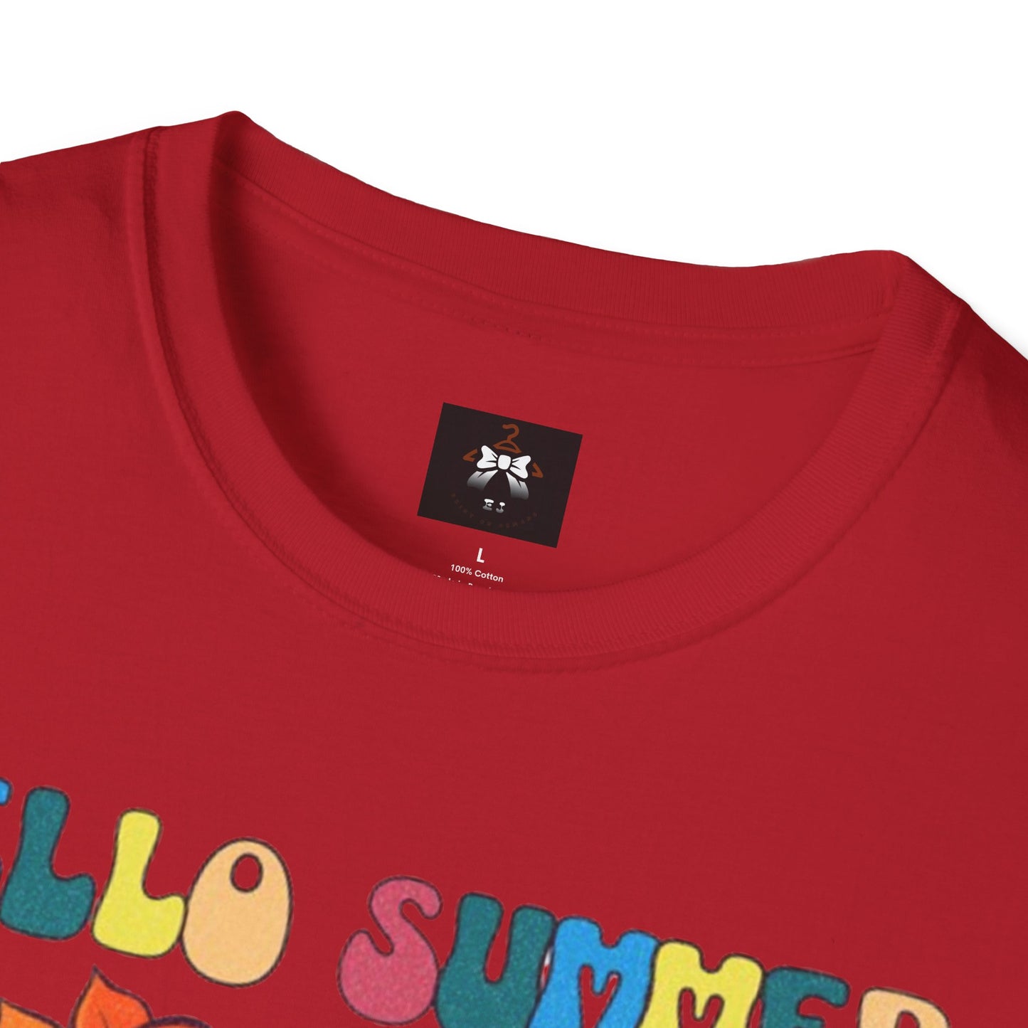 Hello Summer Break Tropical T-Shirt | Unisex Softstyle Tee for Summer Vibes