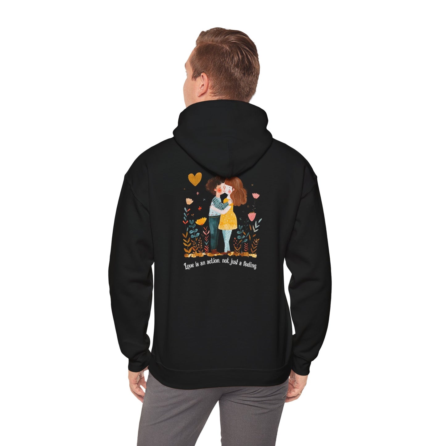 Romantic Couple Hoodie - Love is an Action Design