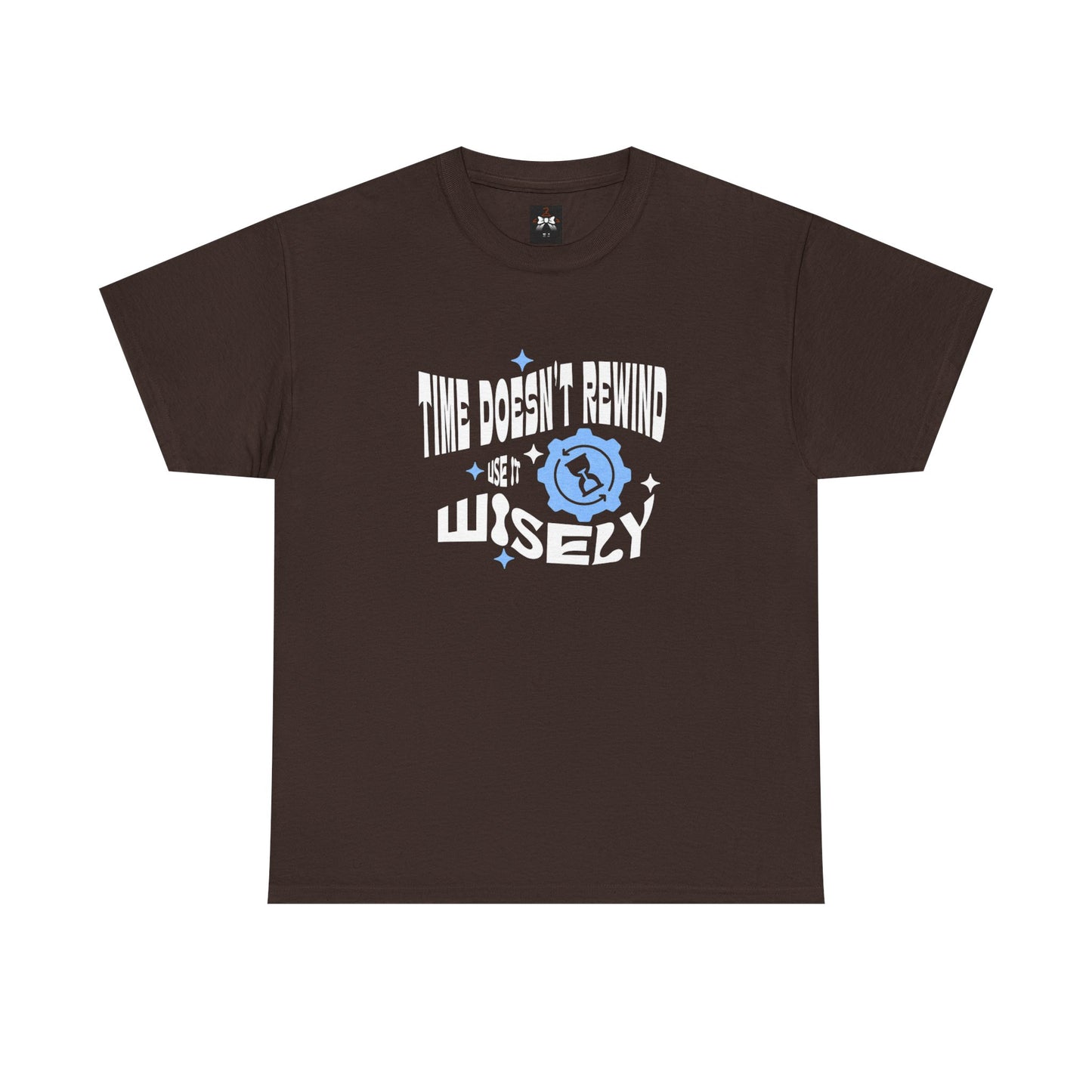 Inspirational Unisex Heavy Cotton Tee - 'Time Doesn't Rewind, Use It Wisely'
