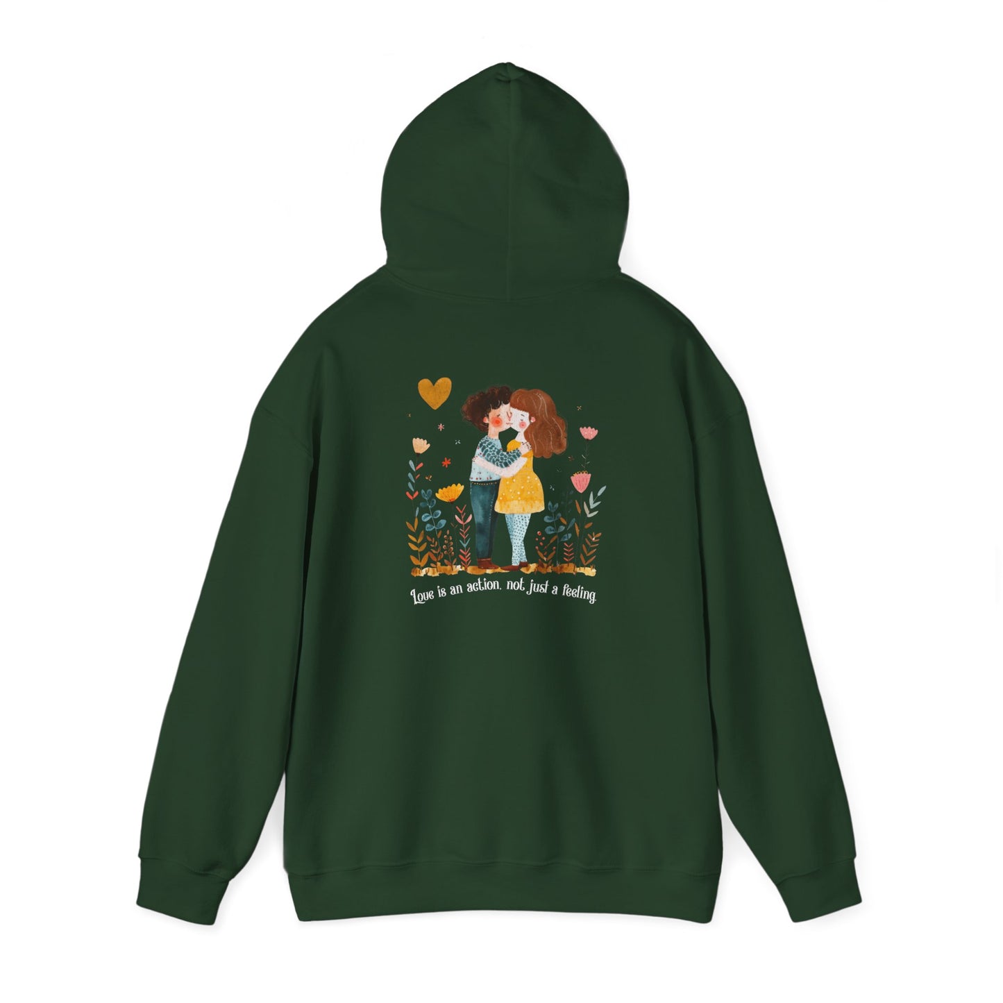 Romantic Couple Hoodie - Love is an Action Design