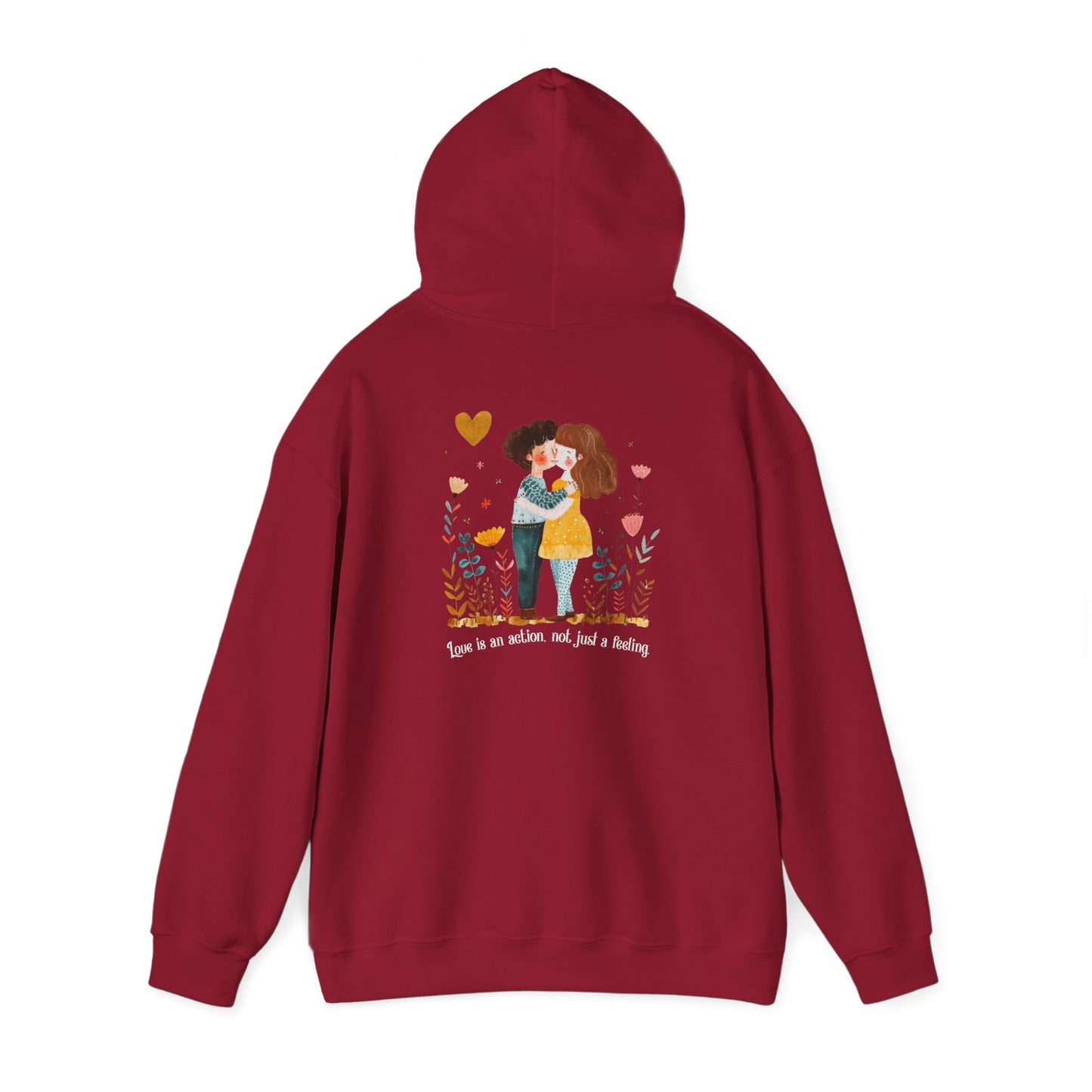 Romantic Couple Hoodie - Love is an Action Design