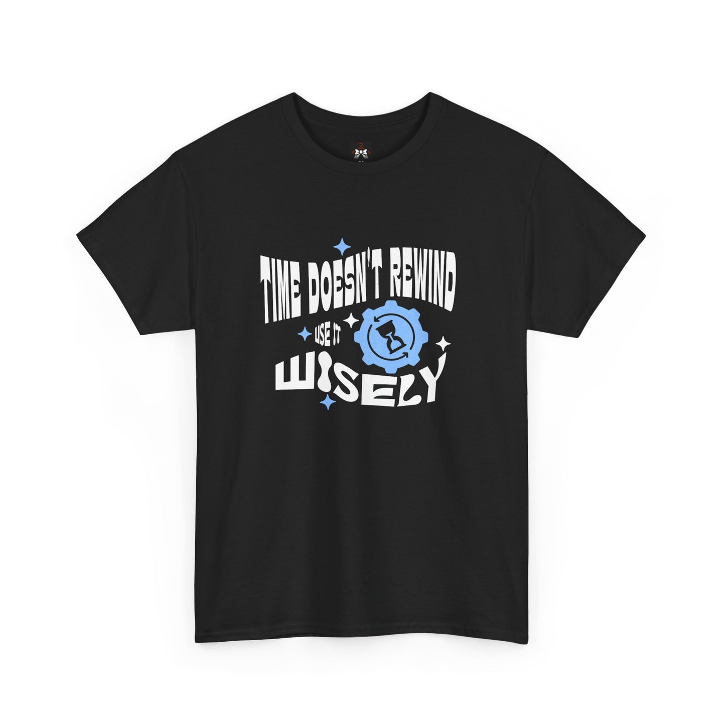 Inspirational Unisex Heavy Cotton Tee - 'Time Doesn't Rewind, Use It Wisely'