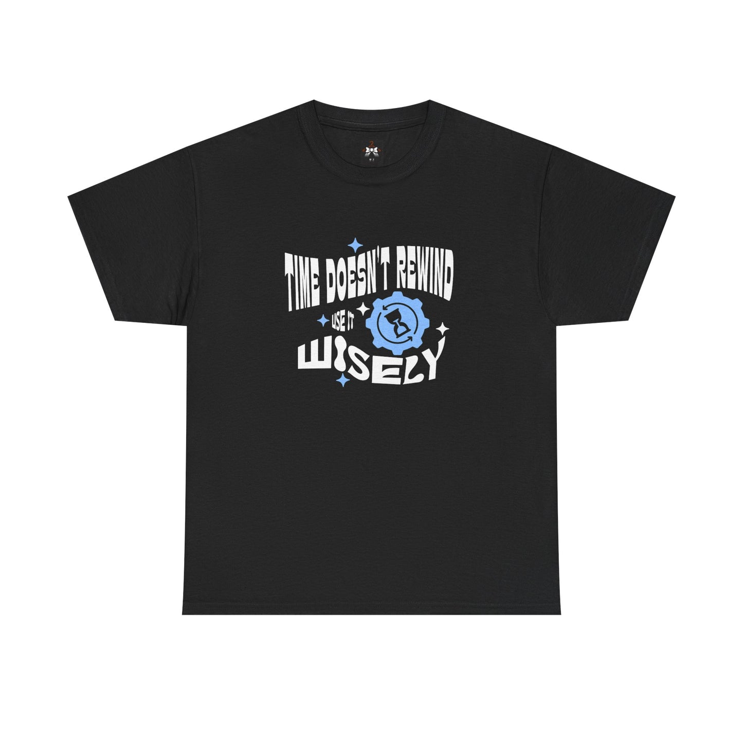 Inspirational Unisex Heavy Cotton Tee - 'Time Doesn't Rewind, Use It Wisely'