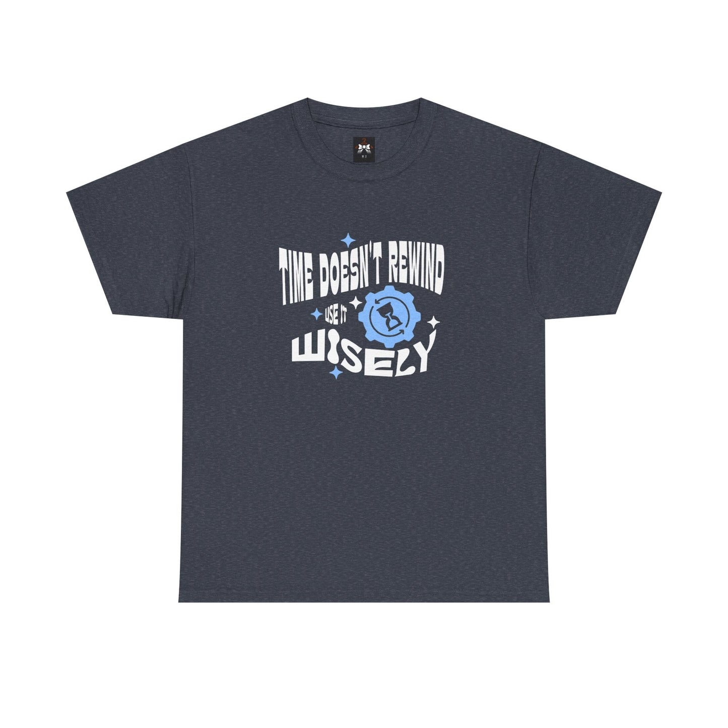Inspirational Unisex Heavy Cotton Tee - 'Time Doesn't Rewind, Use It Wisely'