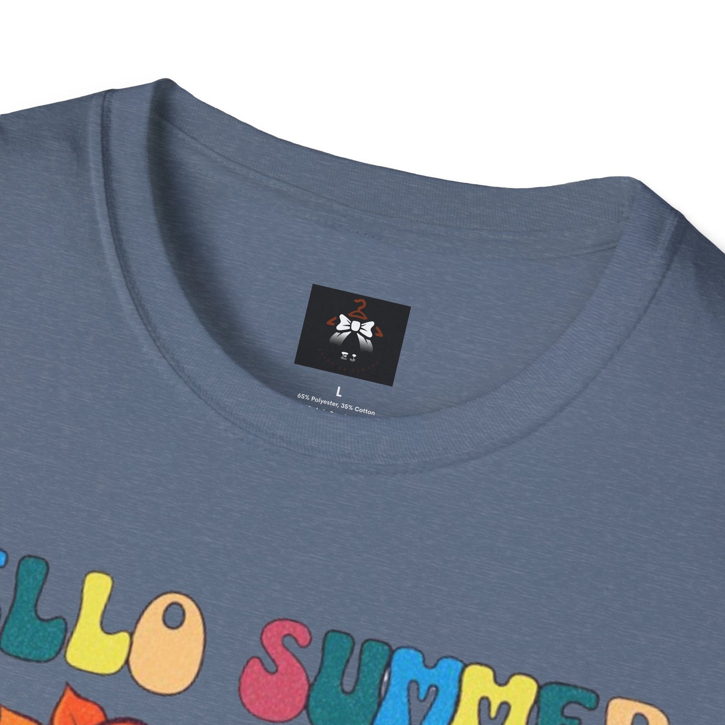 Hello Summer Break Tropical T-Shirt | Unisex Softstyle Tee for Summer Vibes