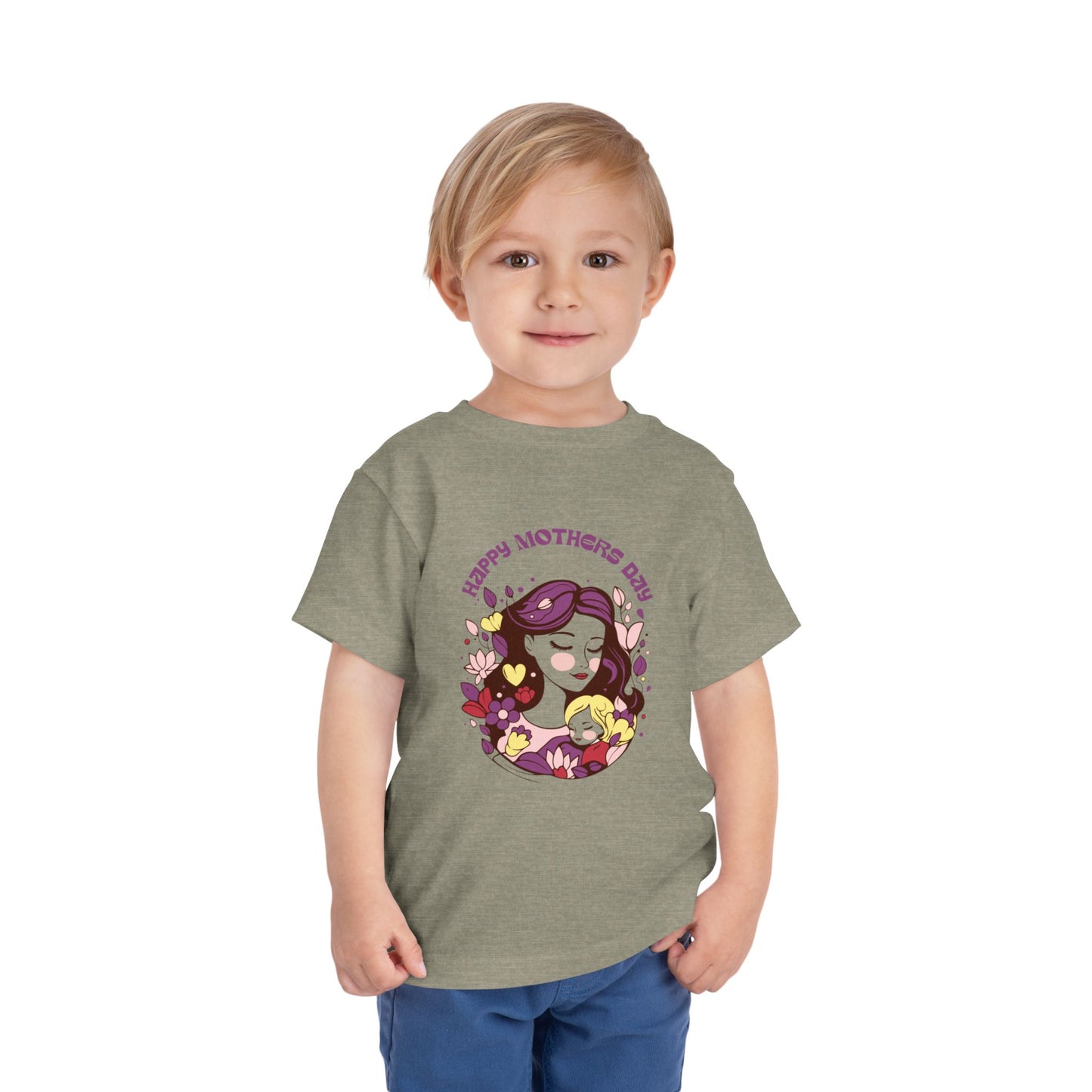 Cute Toddler Tee - "Happy Mother's Day" Floral Design.
