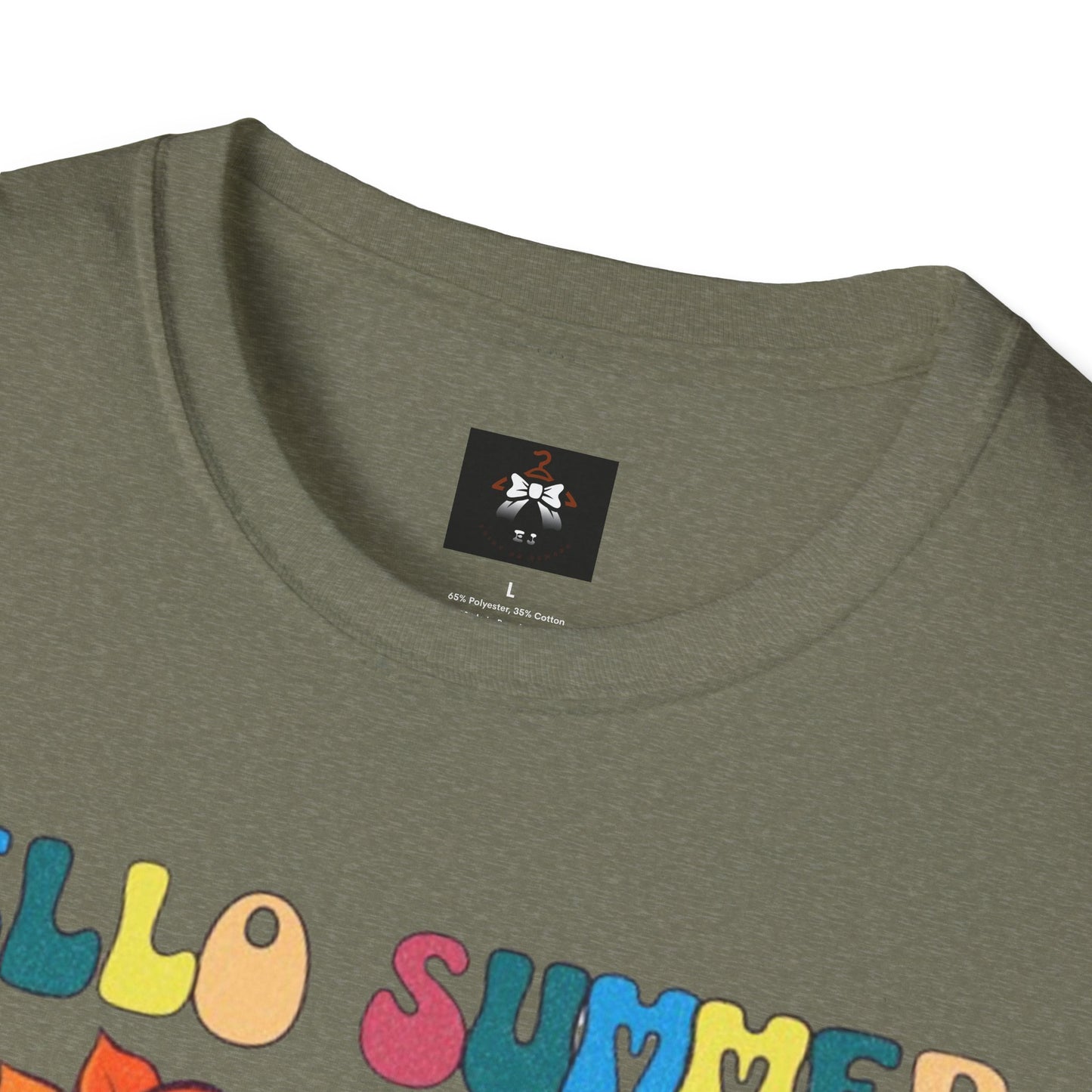 Hello Summer Break Tropical T-Shirt | Unisex Softstyle Tee for Summer Vibes
