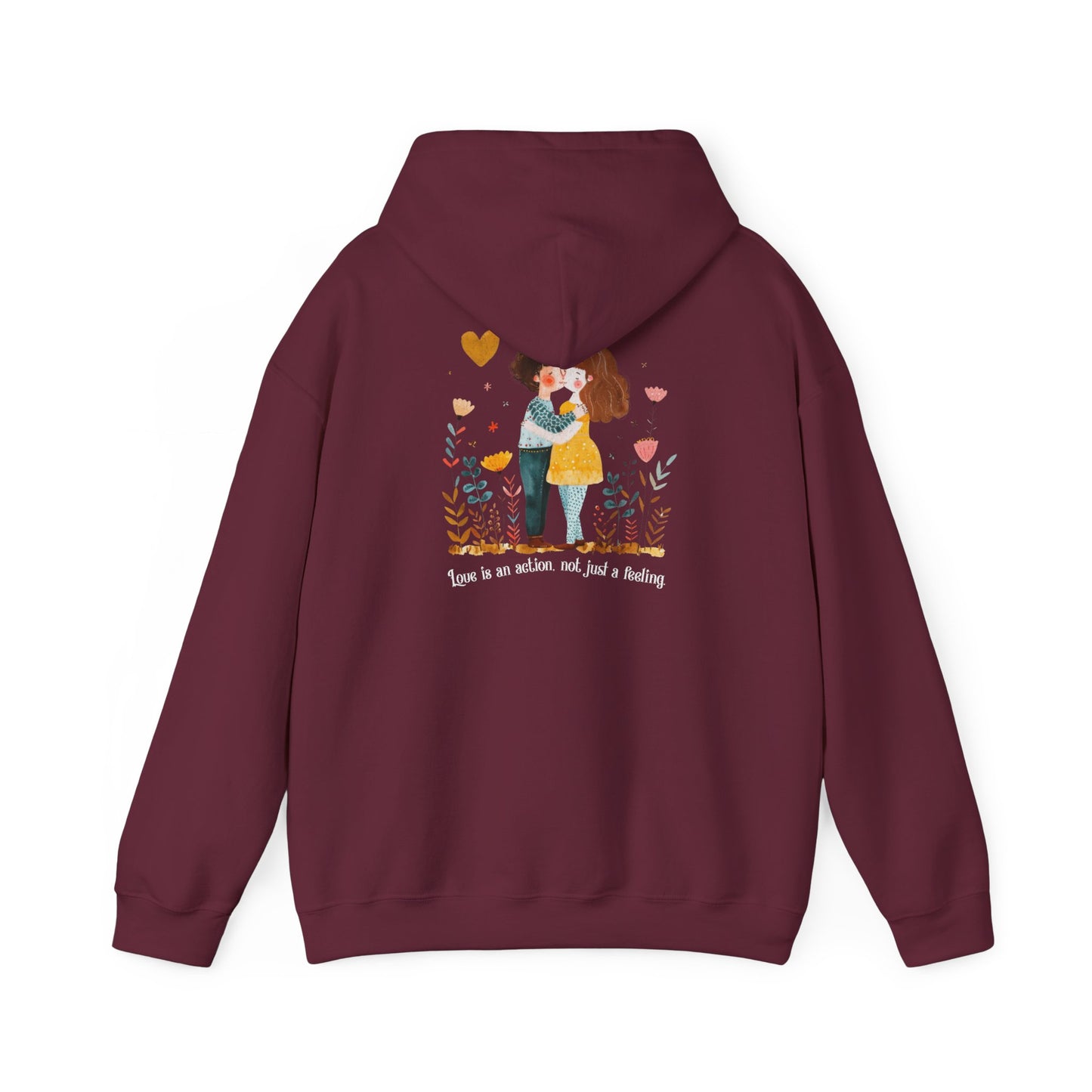 Romantic Couple Hoodie - Love is an Action Design