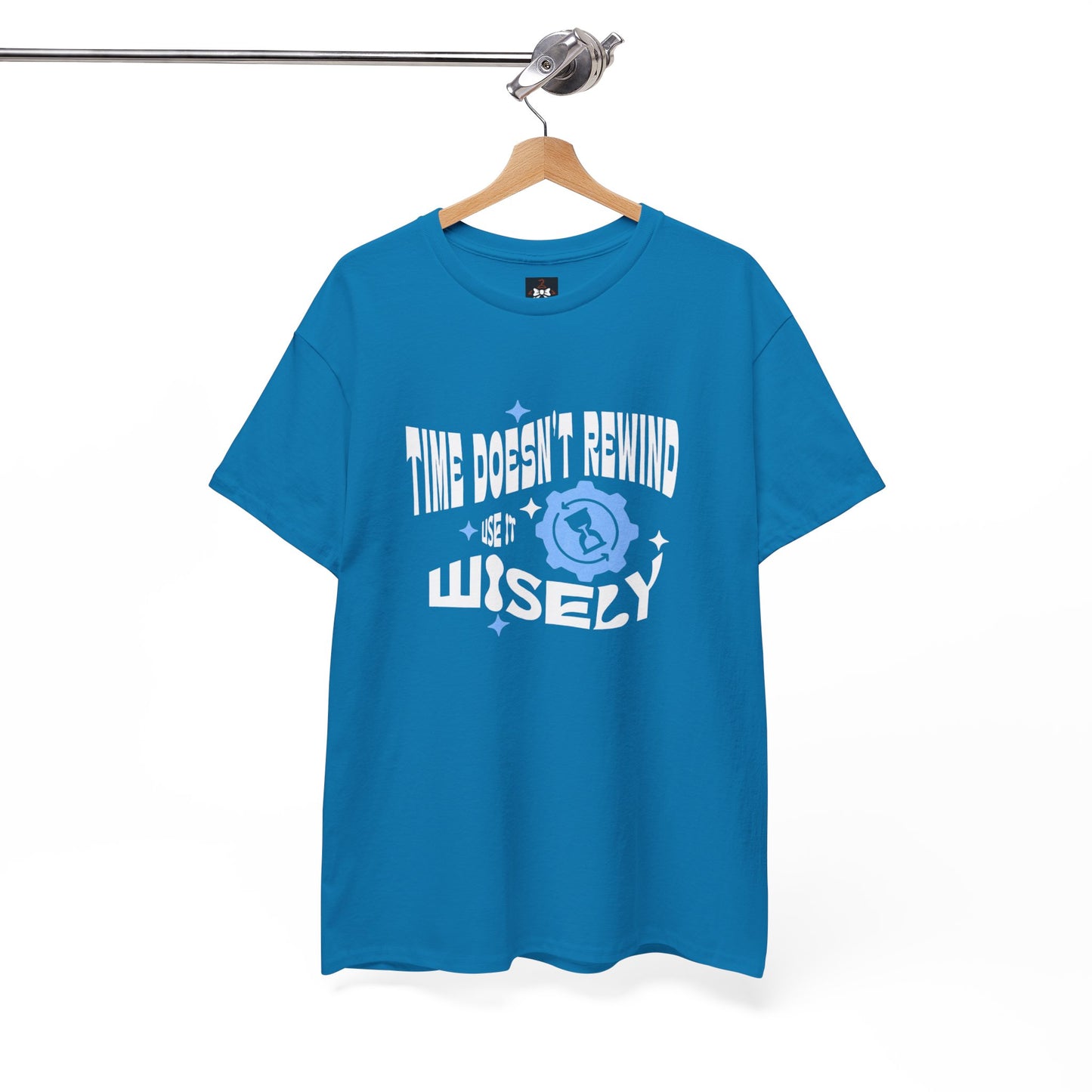Inspirational Unisex Heavy Cotton Tee - 'Time Doesn't Rewind, Use It Wisely'