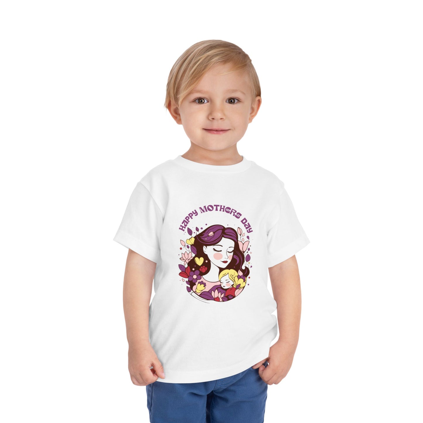 Cute Toddler Tee - "Happy Mother's Day" Floral Design.