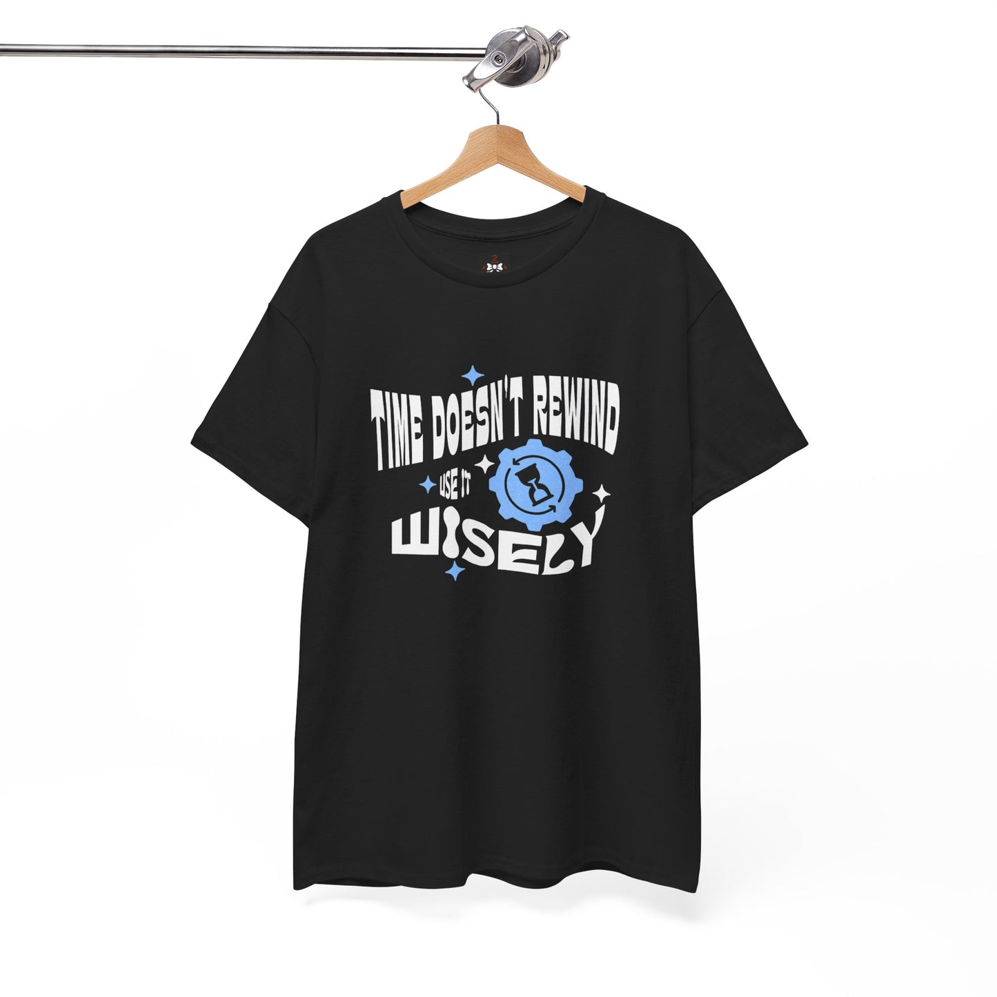 Inspirational Unisex Heavy Cotton Tee - 'Time Doesn't Rewind, Use It Wisely'