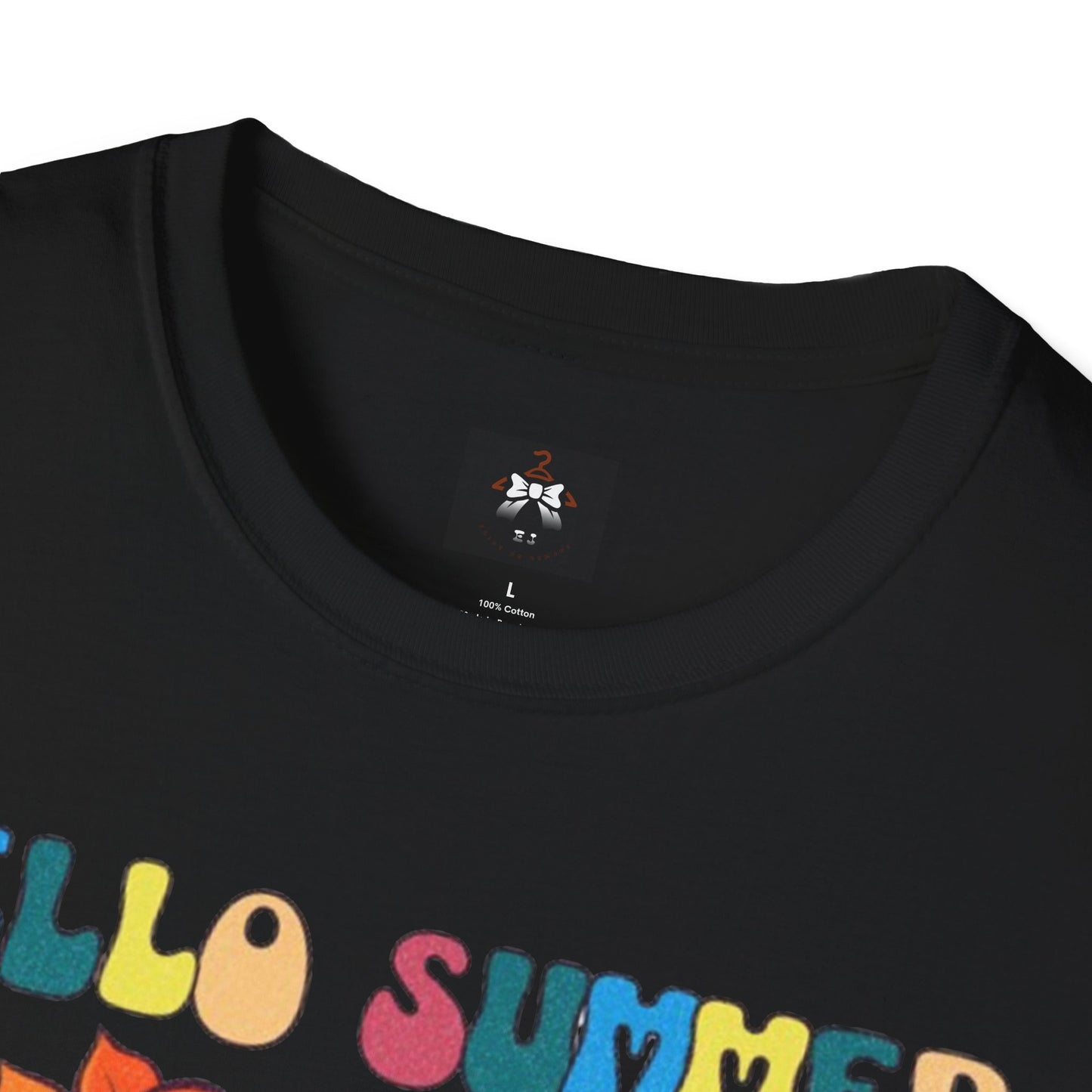 Hello Summer Break Tropical T-Shirt | Unisex Softstyle Tee for Summer Vibes