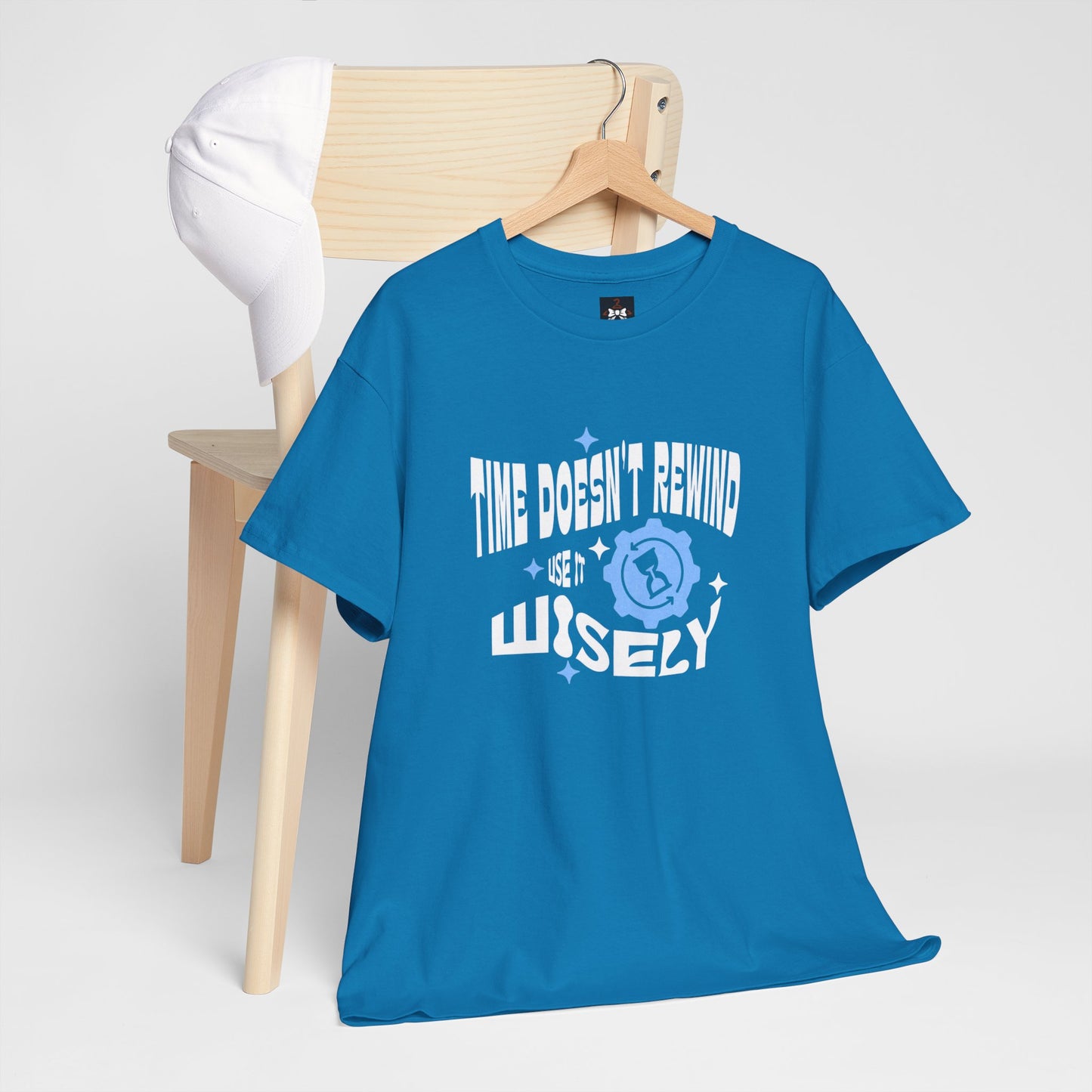 Inspirational Unisex Heavy Cotton Tee - 'Time Doesn't Rewind, Use It Wisely'