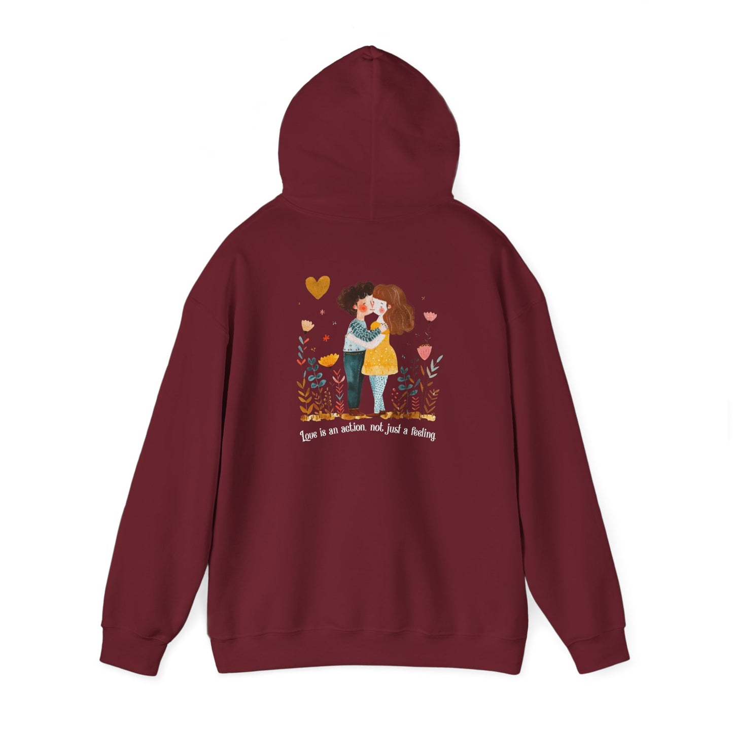 Romantic Couple Hoodie - Love is an Action Design