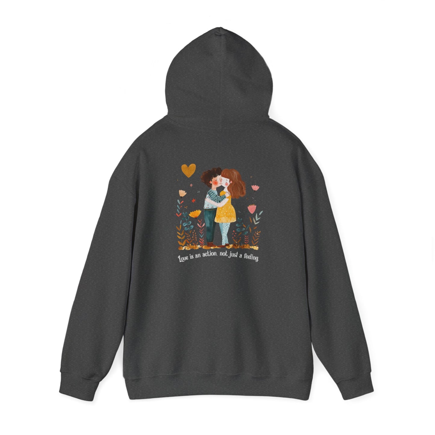 Romantic Couple Hoodie - Love is an Action Design