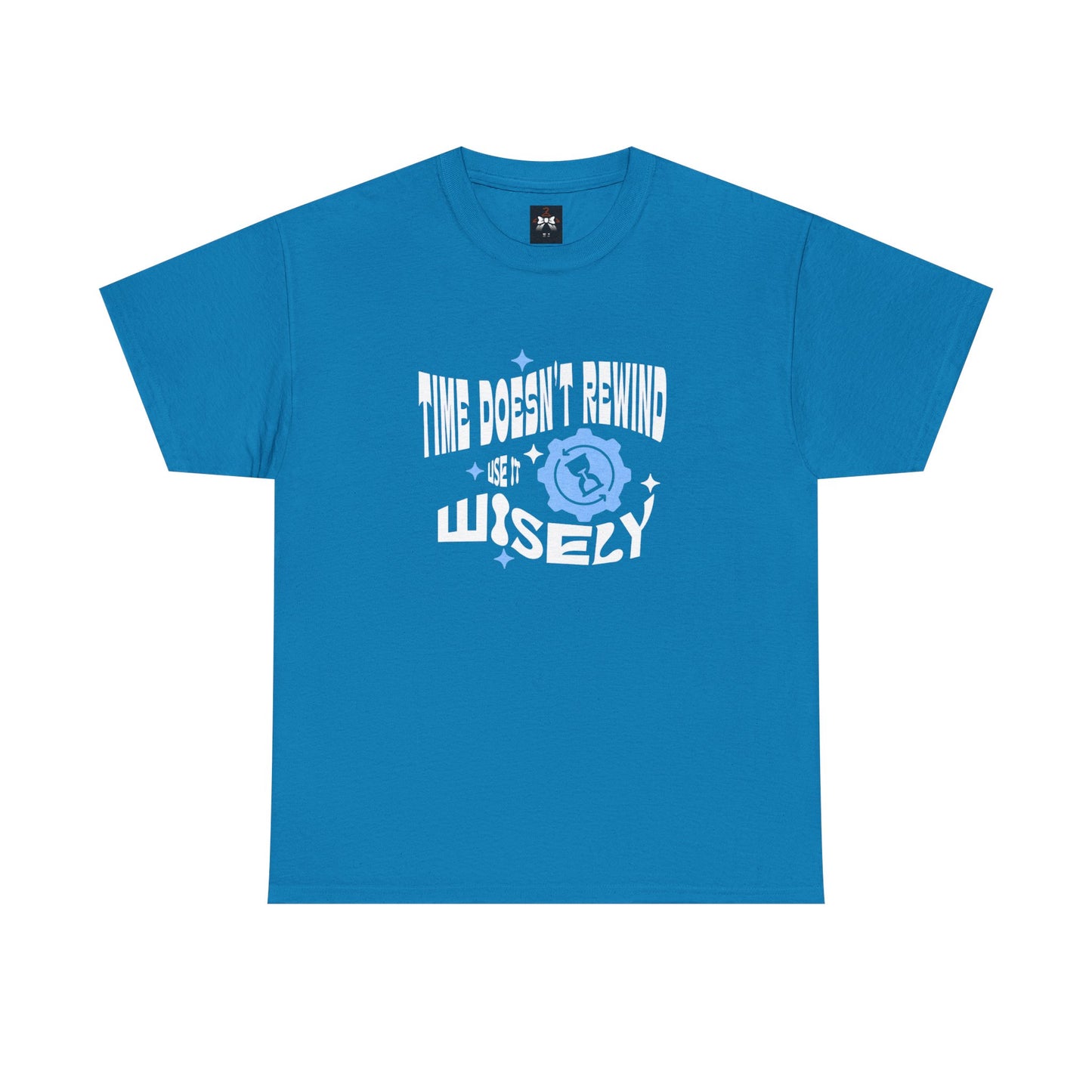 Inspirational Unisex Heavy Cotton Tee - 'Time Doesn't Rewind, Use It Wisely'