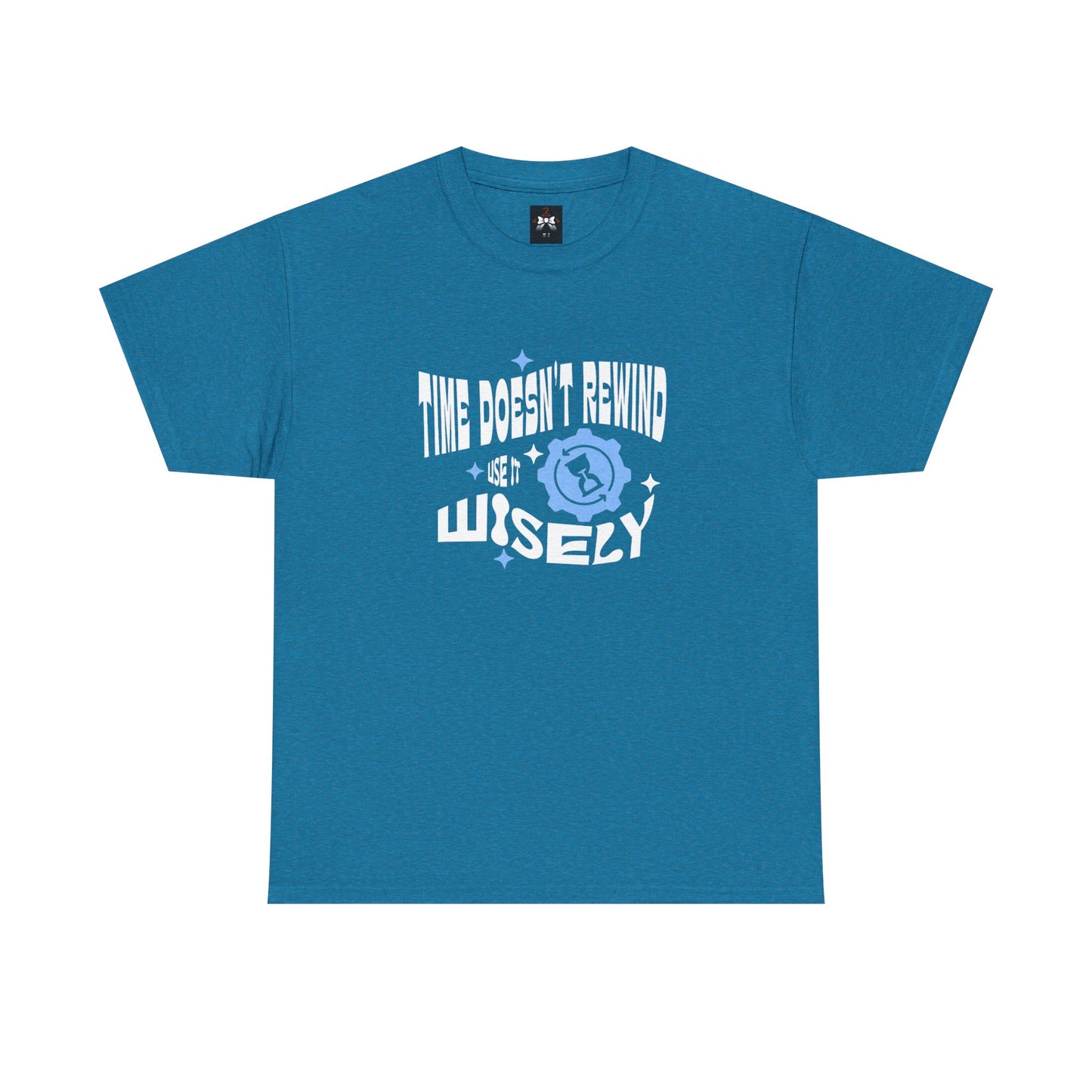 Inspirational Unisex Heavy Cotton Tee - 'Time Doesn't Rewind, Use It Wisely'