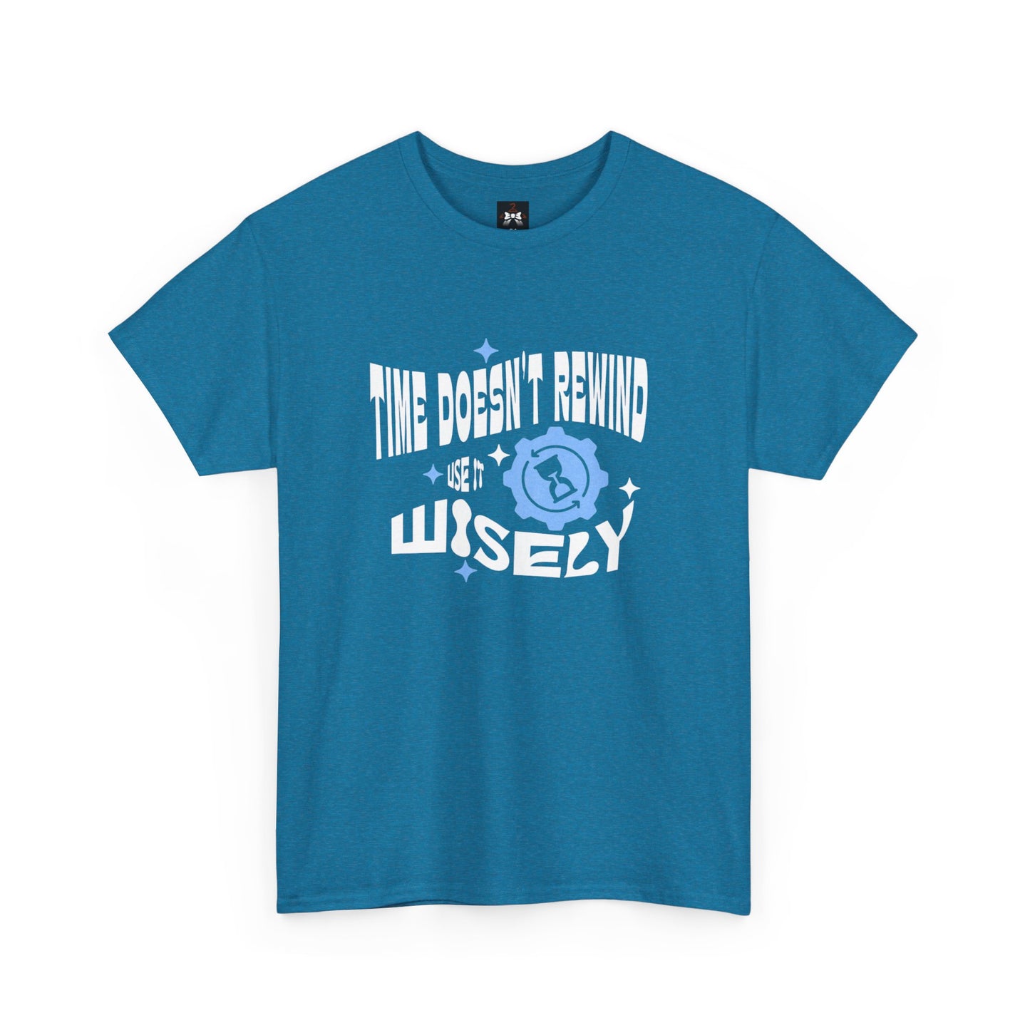 Inspirational Unisex Heavy Cotton Tee - 'Time Doesn't Rewind, Use It Wisely'