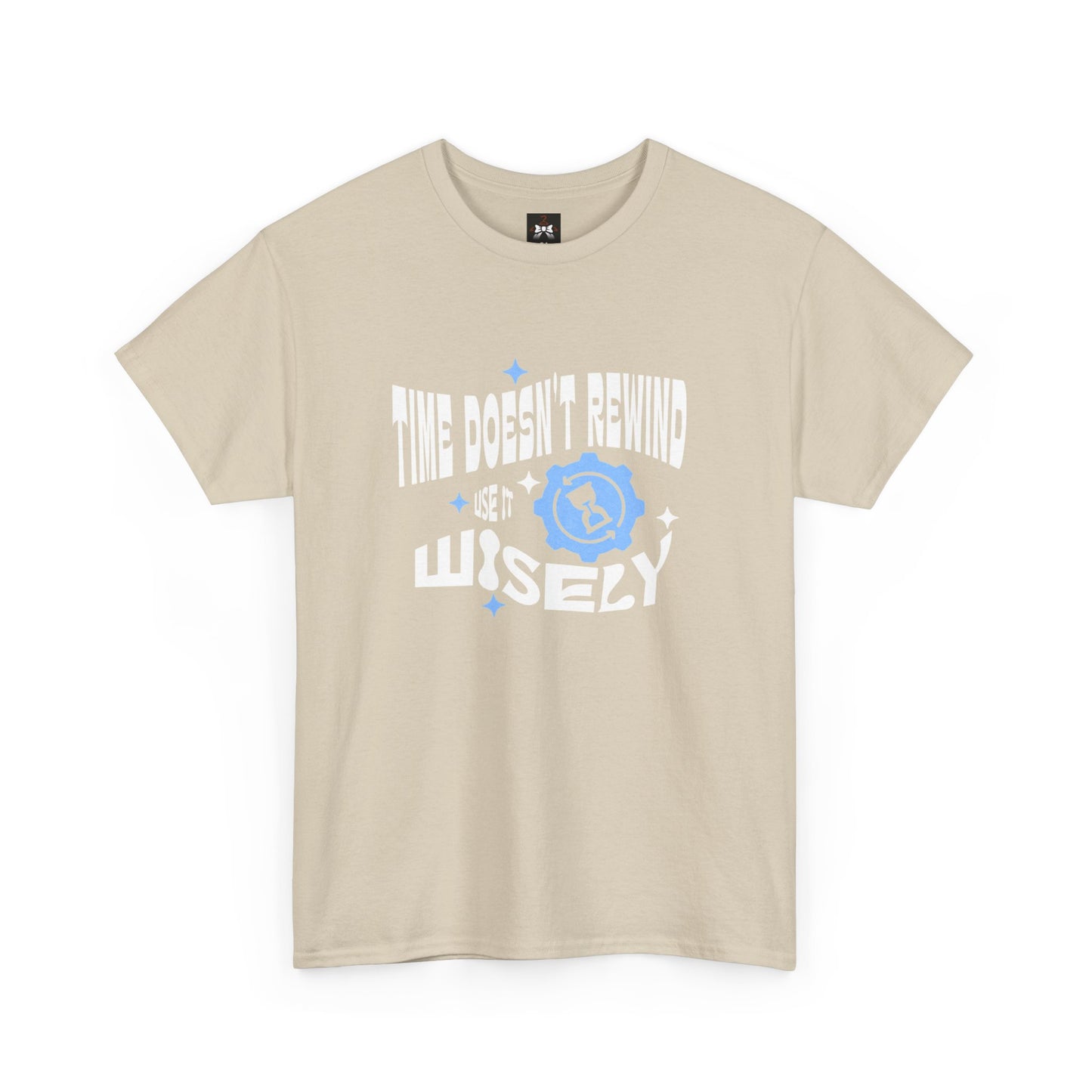 Inspirational Unisex Heavy Cotton Tee - 'Time Doesn't Rewind, Use It Wisely'
