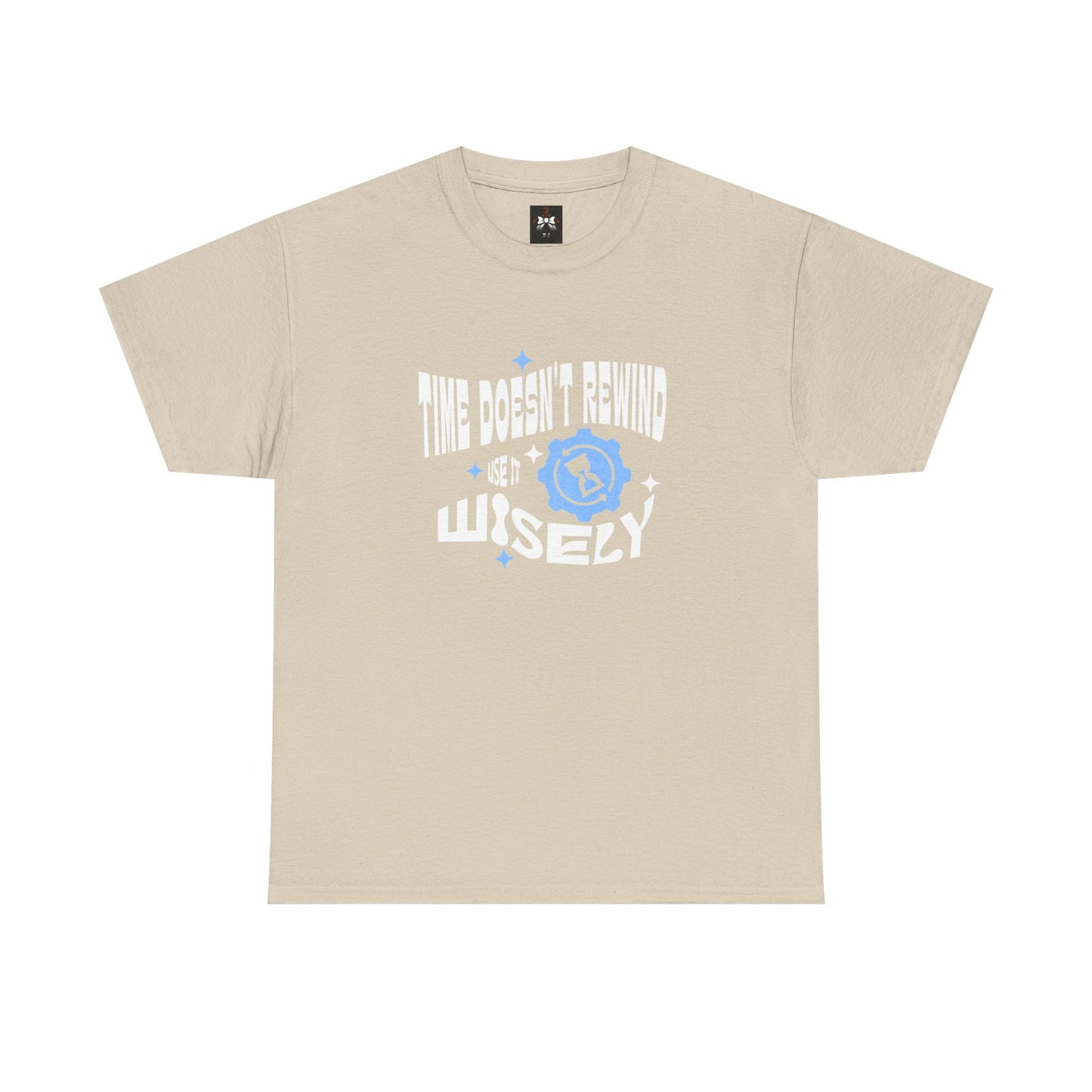 Inspirational Unisex Heavy Cotton Tee - 'Time Doesn't Rewind, Use It Wisely'