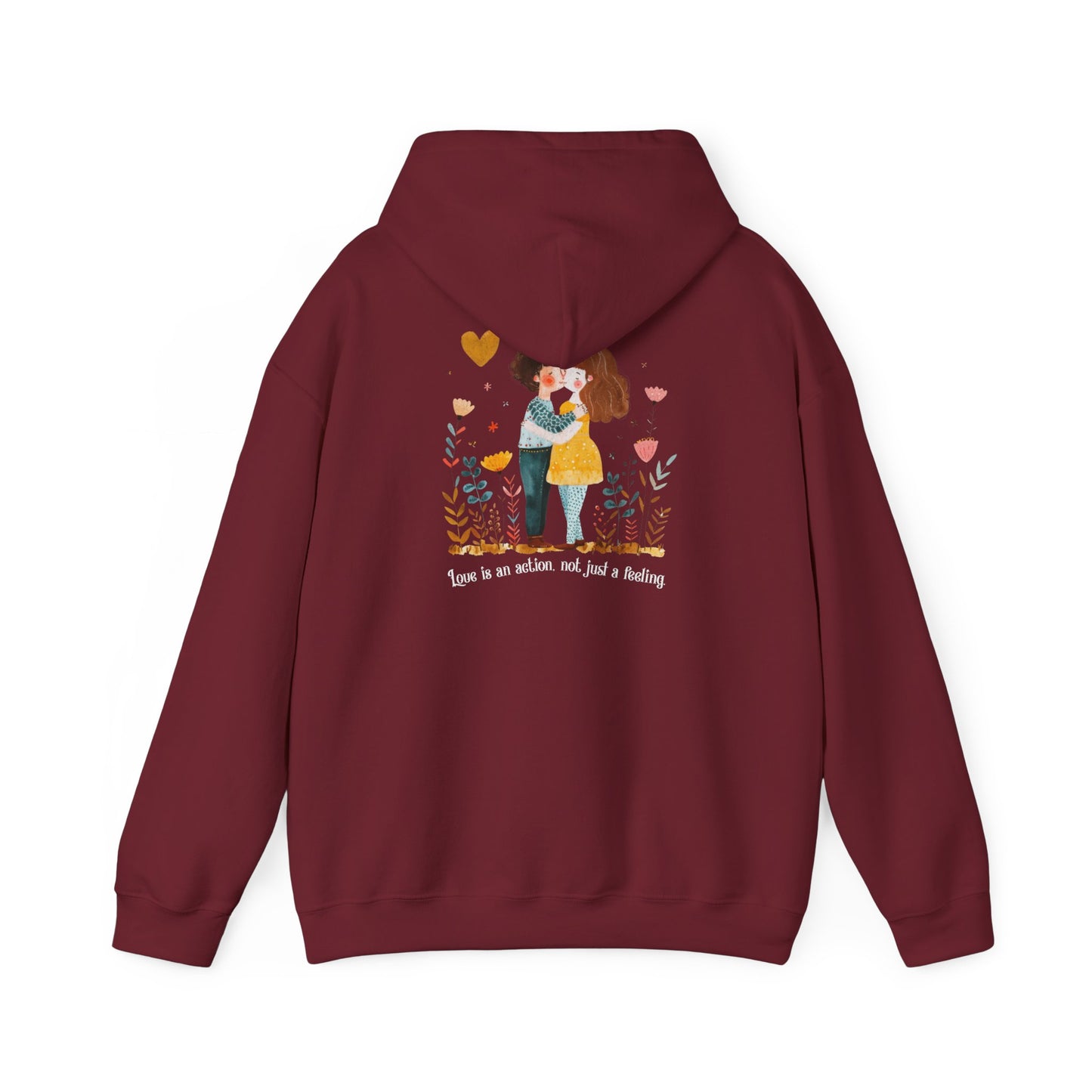 Romantic Couple Hoodie - Love is an Action Design