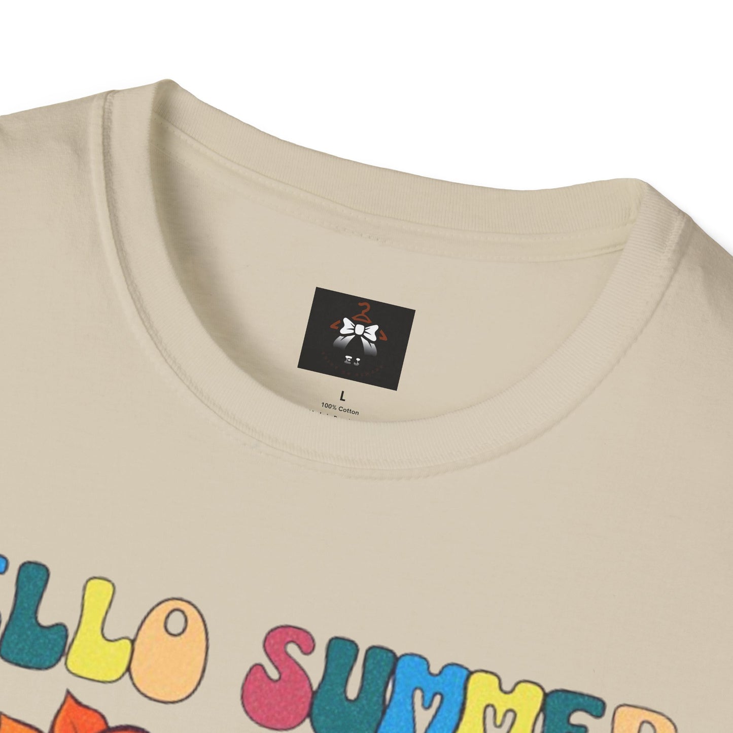 Hello Summer Break Tropical T-Shirt | Unisex Softstyle Tee for Summer Vibes