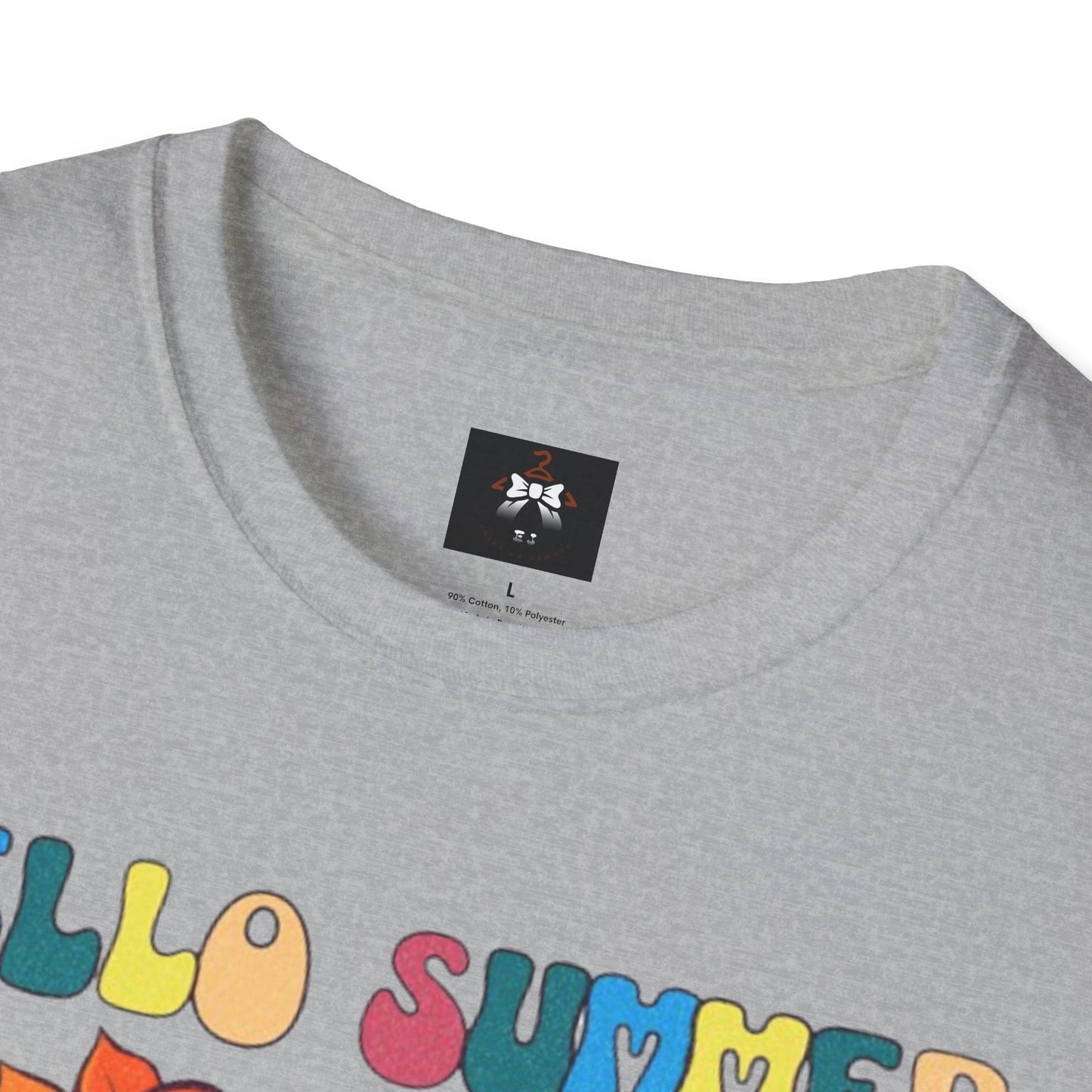 Hello Summer Break Tropical T-Shirt | Unisex Softstyle Tee for Summer Vibes
