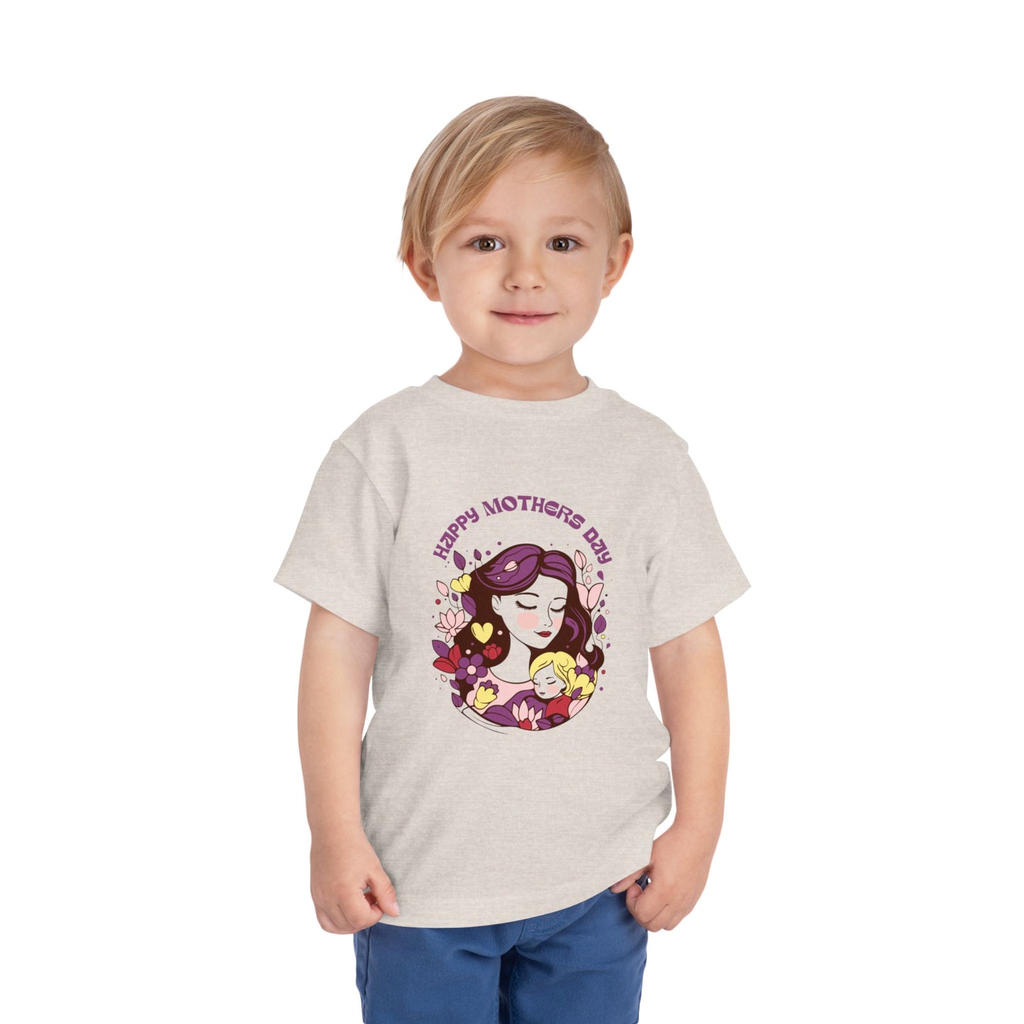 Cute Toddler Tee - "Happy Mother's Day" Floral Design.