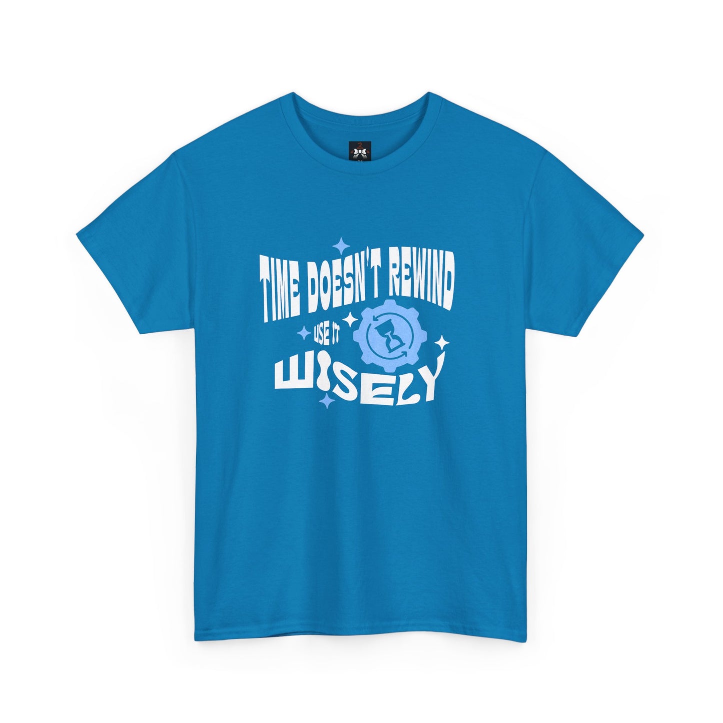 Inspirational Unisex Heavy Cotton Tee - 'Time Doesn't Rewind, Use It Wisely'