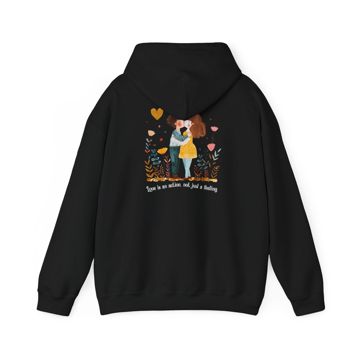 Romantic Couple Hoodie - Love is an Action Design