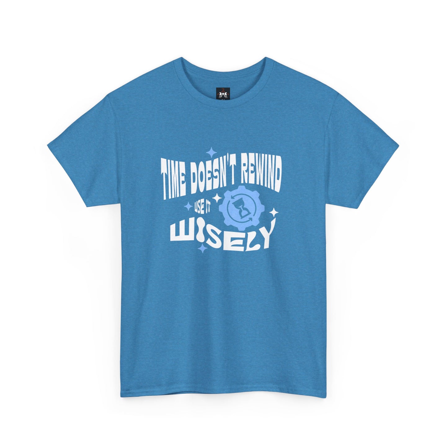Inspirational Unisex Heavy Cotton Tee - 'Time Doesn't Rewind, Use It Wisely'