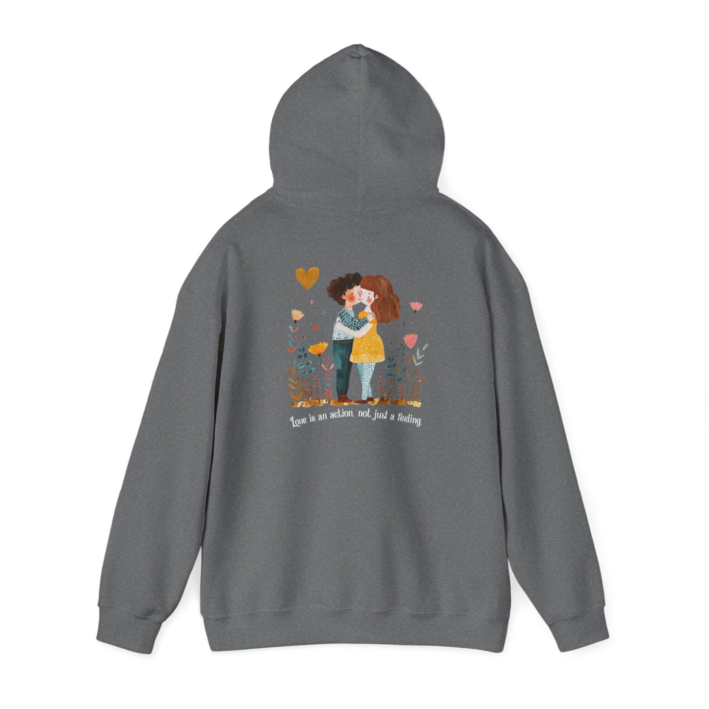 Romantic Couple Hoodie - Love is an Action Design