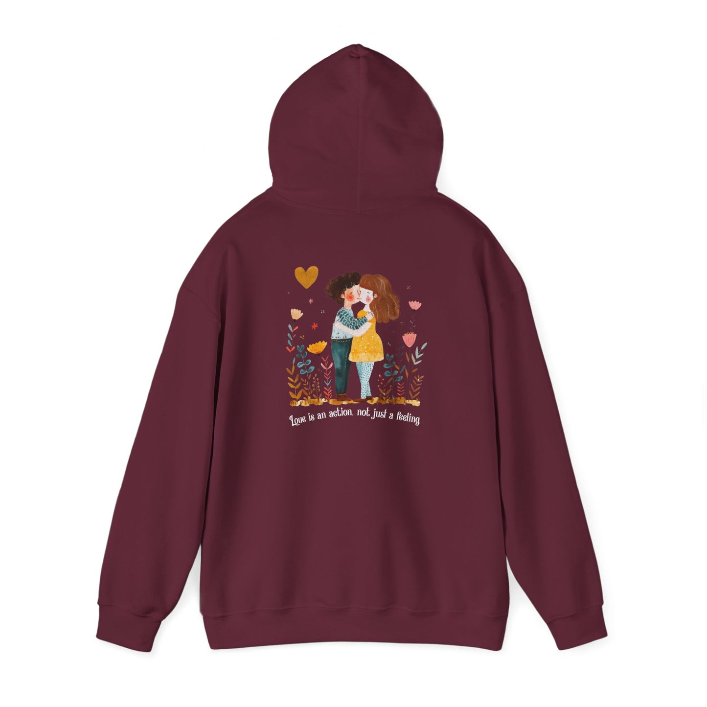 Romantic Couple Hoodie - Love is an Action Design
