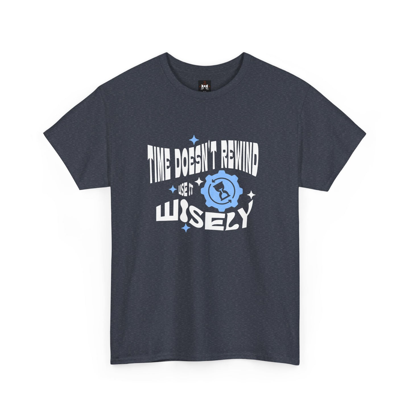 Inspirational Unisex Heavy Cotton Tee - 'Time Doesn't Rewind, Use It Wisely'