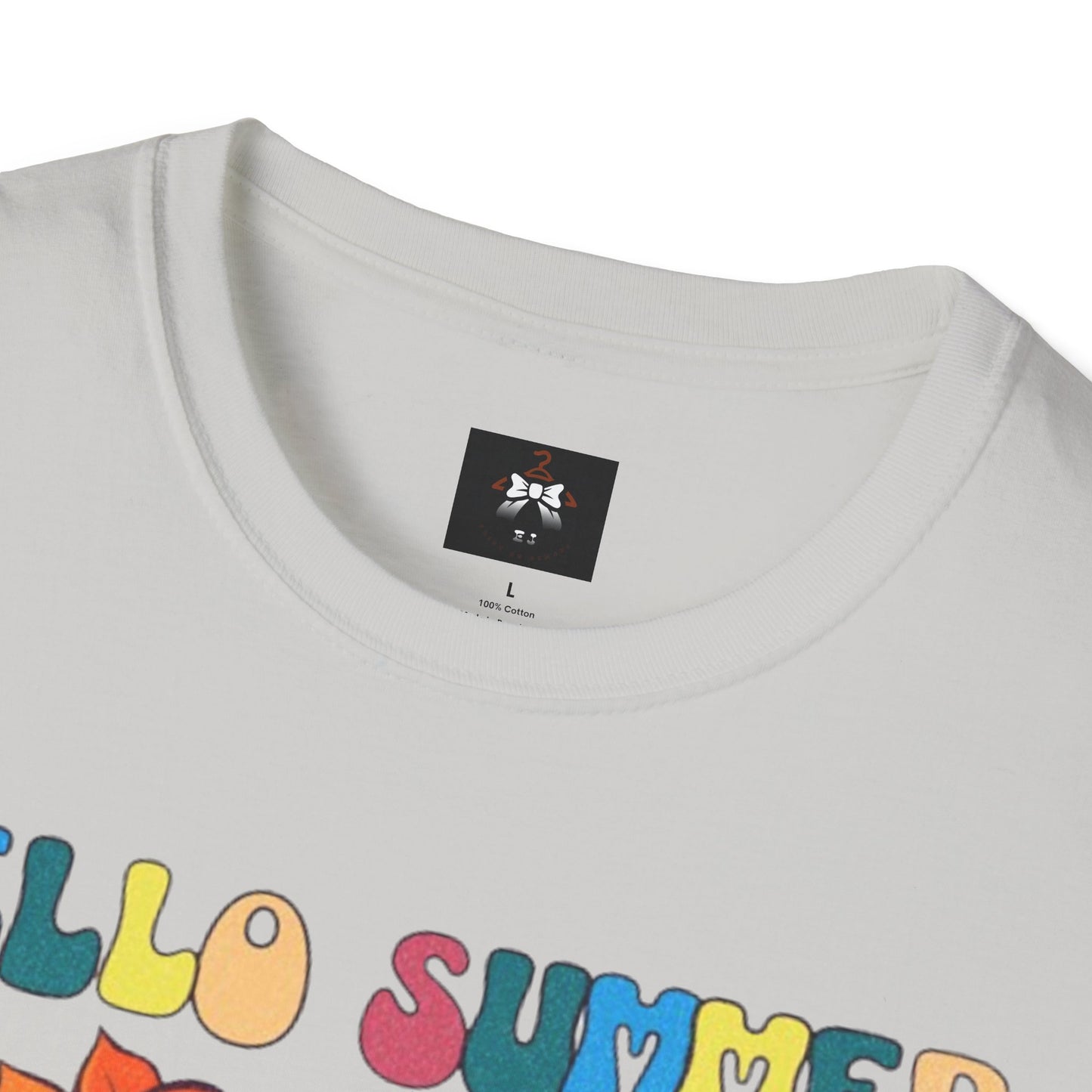 Hello Summer Break Tropical T-Shirt | Unisex Softstyle Tee for Summer Vibes