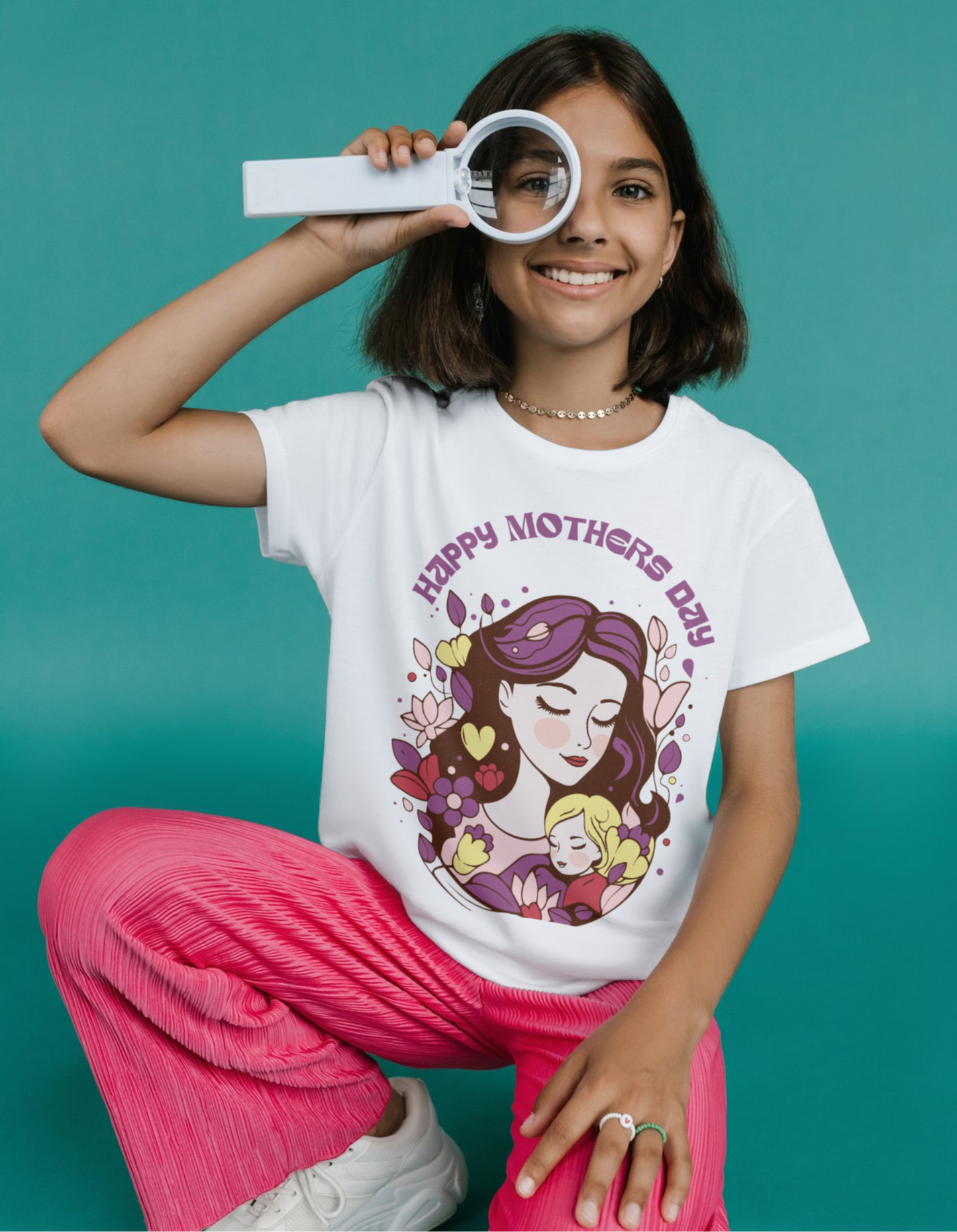 Cute Toddler Tee - "Happy Mother's Day" Floral Design.