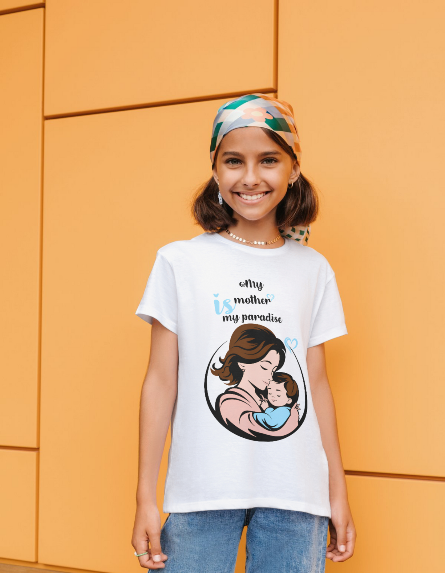 Toddler Short Sleeve Tee - "My Mother is My Paradise" Design - Perfect Gift for Mother's Day.